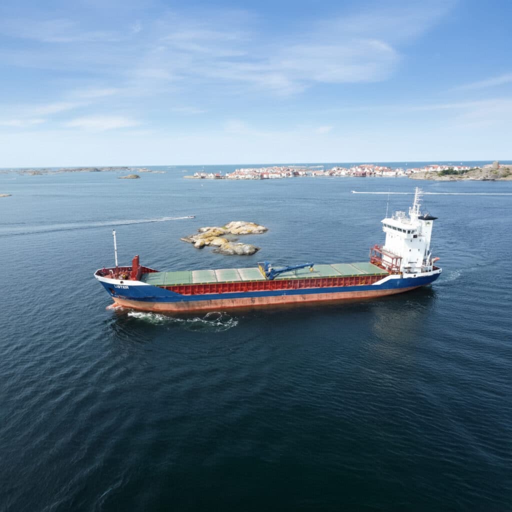 M/V Lister under way off the archipelago